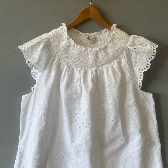 5 for $40 Loft Top Blouse Shirt Size XL White Lace - Picture 2 of 7